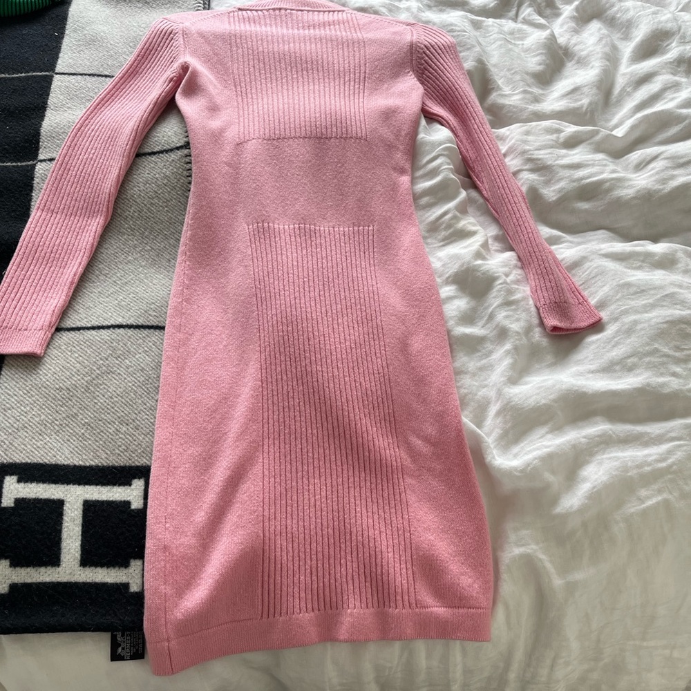 Hermes Fitted Pink Sweater Dress